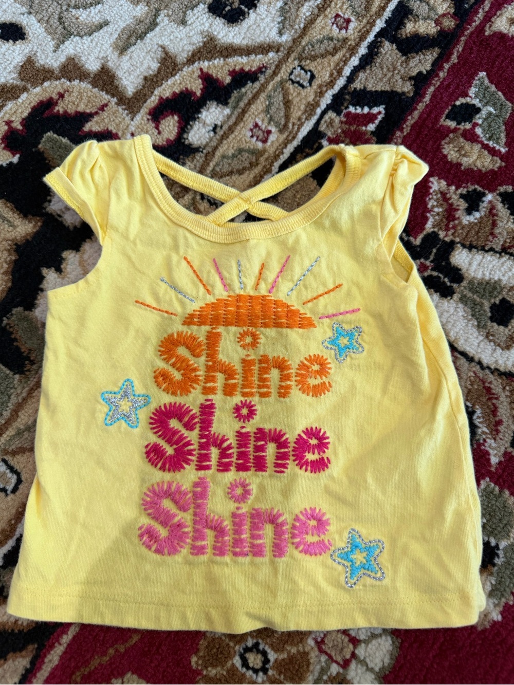 10/20 Garanimals Yellow Tank Top with Multicolor 'Shine' Embroidery